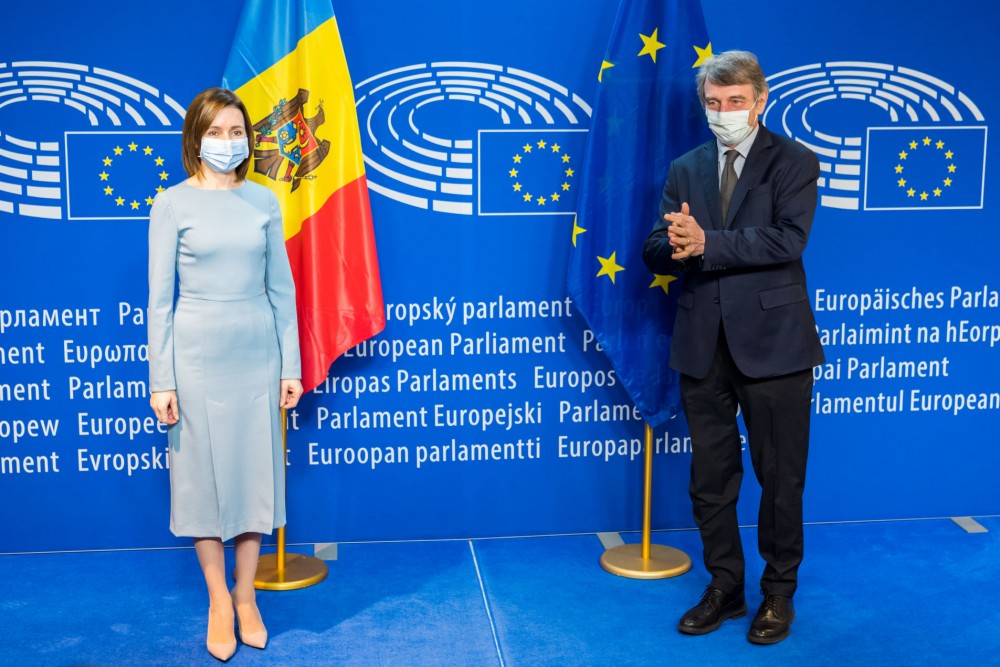 Maia Sandu a avut o întrevedere cu Președintele Parlamentului European, David Sassoli